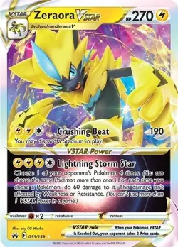 Zeraora Vstar - 055/159 - Ultra Rare - Crown Zenith - NM/M - Pokemon Card - Image 1