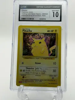Pikachu 008/034 Trading Card Game Classic Holo Graded CGC Gem Mint 10 - Image 1