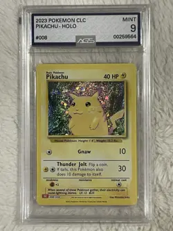 Pikachu 008/034 2023 Trading Card Game Classic Holo Yellow Cheeks AGS Graded 9 - Image 1