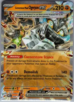 Cornerstone Mask Ogerpon EX 058/131 - Prismatic Evolutions - Pokemon Card - NM - Image 1