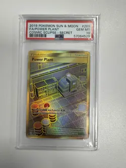 PSA 10: Power Plant 269/236 Cosmic Eclipse Secret Rare 2019 Pokemon Sun & Moon - Image 1