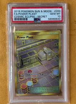 Power Plant 269/236 Cosmic Eclipse Secret Rare 2019 Pokemon Sun & Moon PSA 10 - Image 1