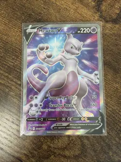 Pokemon Mewtwo v Holo SWSH229 Sword & Shield Promo Card Near Mint Condition - Image 1