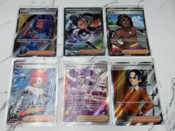 Pokemon Full Art Trainer Lot Raifort Nemona Surfer Mela Fantina Giacomo NM - Image 1