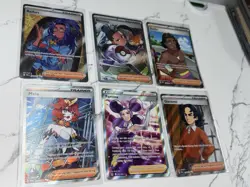 Pokemon Full Art Trainer Lot Raifort Nemona Surfer Mela Fantina Giacomo NM - Image 2