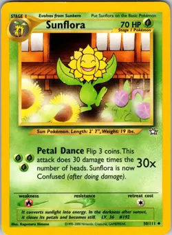 Sunflora 050/111 Neo Genesis Pokemon TCG LP - Image 1