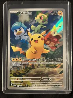 Pokemon Pikachu TCG Scarlet & Violet Promo #27 Full Art Holofoil - Image 1