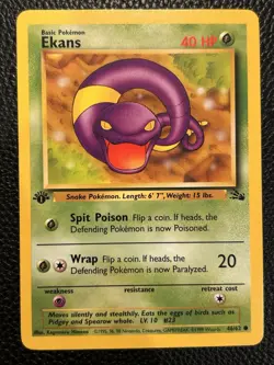 Ekans Common 1st Edition Fossil 46/62 Pokemon TCG - Image 1