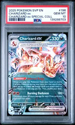 2025 POKEMON SVP EN-SV BLACK STAR PROMO #196 CHARIZARD EX PSA 10 - Image 1