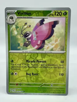 Vivillon 010/198 Scarlet & Violet Pokemon TCG Reverse Holo Mint Unplayed - Image 2