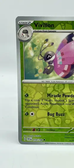 Vivillon 010/198 Scarlet & Violet Pokemon TCG Reverse Holo Mint Unplayed - Image 3
