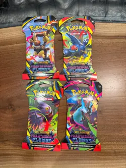 4x Pokemon TCG Mega Evolution Phantasmal Flames Sleeved Packs Complete Art Set - Image 1