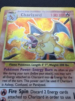Pokemon TCG Charizard 4/102 Base Set Unlimited Holo Rare MP - Image 2