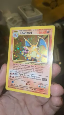 Pokemon TCG Charizard 4/102 Base Set Unlimited Holo Rare WOTC MP - Image 1