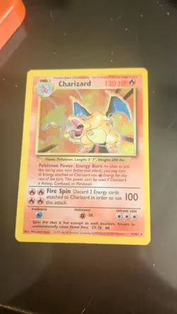 Pokemon TCG Charizard 4/102 Base Set Unlimited Holo Rare WOTC MP - Image 2