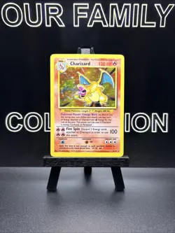 Pokemon TCG Charizard 4/102 Base Set Unlimited Holo Rare WOTC MP - Image 1
