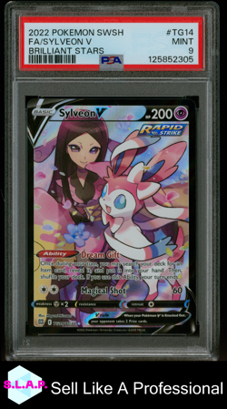 FA/SYLVEON V BRILLIANT STARS POKEMON SWSH BRILLIANT STARS 2022 TG14 PSA 9 - Image 1