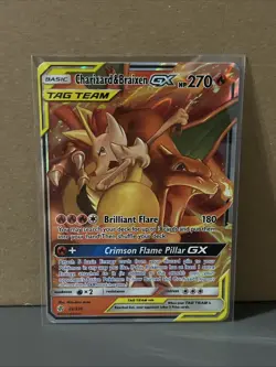 Pokemon TCG Charizard & Braixen GX Holo Ultra Rare Cosmic Eclipse 22/236 - Image 1