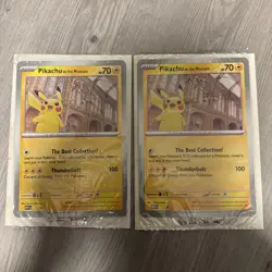 Pikachu At The Museum Pokemon Card Oversize - Natural History Museum x 2 - Image 1