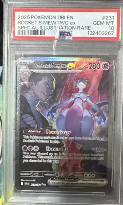 Pokemon 2025 Team Rocket's Mewtwo ex 231/182 SIR Destined Rivals GEM MINT PSA 10 - Image 3