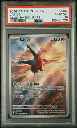 2024 POKEMON SSP EN-SURGING SPARKS #203 LATIOS ILLUSTRATION RARE PSA 10 - Image 1