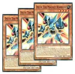 Yugioh - Delta the Magnet Warrior x 3 - 1st Edition Super Rare NM - Free Holo - Image 1
