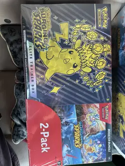 Pokemon Surging Sparks ETB Elite Trainer Box + Booster Bundle Costco 2-Pack - Image 1