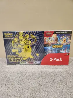 Pokemon SURGING SPARKS Elite Trainer Box Etb & Booster Bundle Costco 2 Pack - Image 1