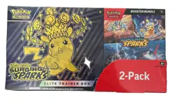 NEW Pokemon Surging Sparks Elite Trainer Box & Booster Card Bundle Costco 2-Pack - Image 1