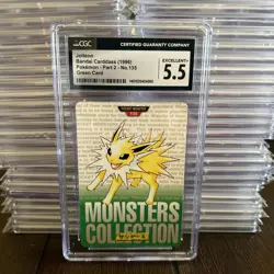 1996 Bandai Carddass Pokemon Part 2 Green Card #135 Jolteon CGC 5.5 EX+ - Image 1