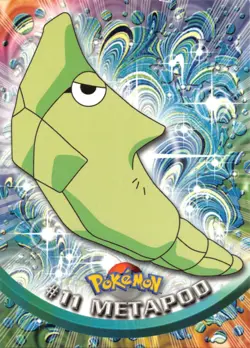 METAPOD #11 - BLUE Logo - NON-HOLO - SERIES 1 - TOPPS Pokemon Card - NM/LP - Image 1