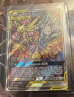 Pokemon Moltres & Zapdos & Articuno GX SM210 Full Art TAG TEAM Promo Holo Card - Image 1