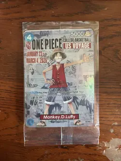 🔥One Piece Monkey.D.Luffy US College Basketball Promo Card SHIPS TODAY🔥 - Image 1