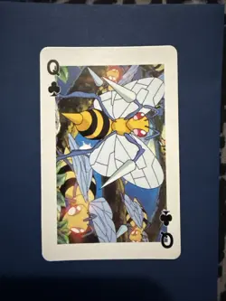 1998 Beedrill Pokemon Pocket Monsters Poker Playing Card Prism Back Ash Pikachu - Image 2