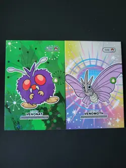 Pokemon Pocket Book Set Venonat Venomoth Cracked Ice Holo 2 Card Set - Image 1