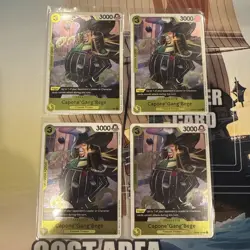 PLAYSET Capone"Gang"Bege One Piece Cards OP04-100 Reprint Foil x4 - Image 1