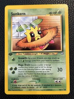 SUNKERN - 78/111 - Neo Genesis - Pokemon Card - NM 1st Edition - Image 1