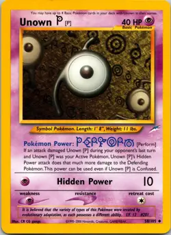 Unown [P] Uncommon Neo Destiny 058/105 LP Pokemon TCG - Image 1