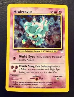 Pokemon TCG Misdreavus 11/64 (Double Holo Error) Neo Revelation Holo Rare #11 - Image 1