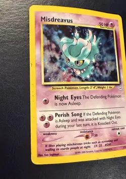 Pokemon TCG Misdreavus 11/64 (Double Holo Error) Neo Revelation Holo Rare #11 - Image 4