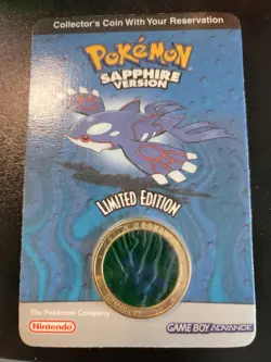 Pokemon Ruby Sapphire Kyogre Gold Coin Pre Order Bonus Official Collectible NEW - Image 1