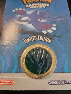 Pokemon Ruby Sapphire Kyogre Gold Coin Pre Order Bonus Official Collectible NEW - Image 3