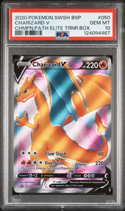 2020 POKEMON SWSH BLACK STAR PROMO #050 CHARIZARD V PSA 10 - Image 1