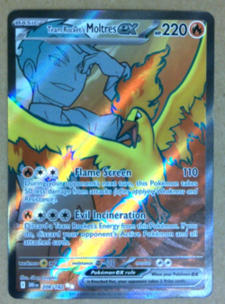 2025 Pokemon Destined Rivals TEAM ROCKET'S MOLTRES EX 208/182 Ultra Rare - Image 1