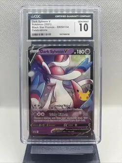 2021 POKEMON SWSH PROMO CELEBRATIONS COLLECTION #134 DARK SYLVEON V CGC 10 - Image 1