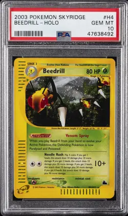 2003 POKEMON SKYRIDGE #H4 BEEDRILL-HOLO PSA 10 - Image 1