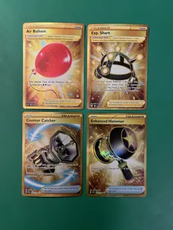 Pokemon TCG Gold Air Balloon, Exp. Share, Counter Catcher, Enhanced Hammer lot - Image 1