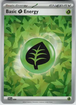 Pokemon Basic Grass Energy (Cracked Ice Holo) 009 SVE: Scarlet & Violet Energies - Image 1