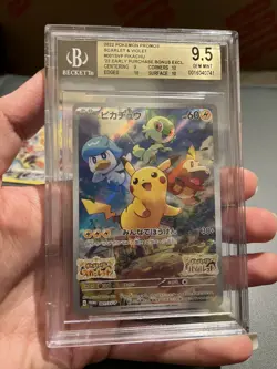 BGS 9.5 Pikachu 001/SV-P Scarlet Violet 2022 Japanese Promo Pokemon - Image 2