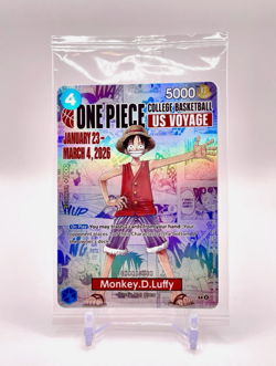One Piece Monkey D. Luffy College Basketball US Voyage Promo Card P-055 PRESALE - Image 1